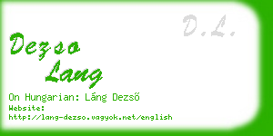 dezso lang business card