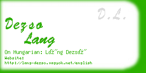 dezso lang business card